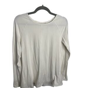Lululemon Swiftly Tech Long Sleeve Shirt Round Neck White Solid Size 8